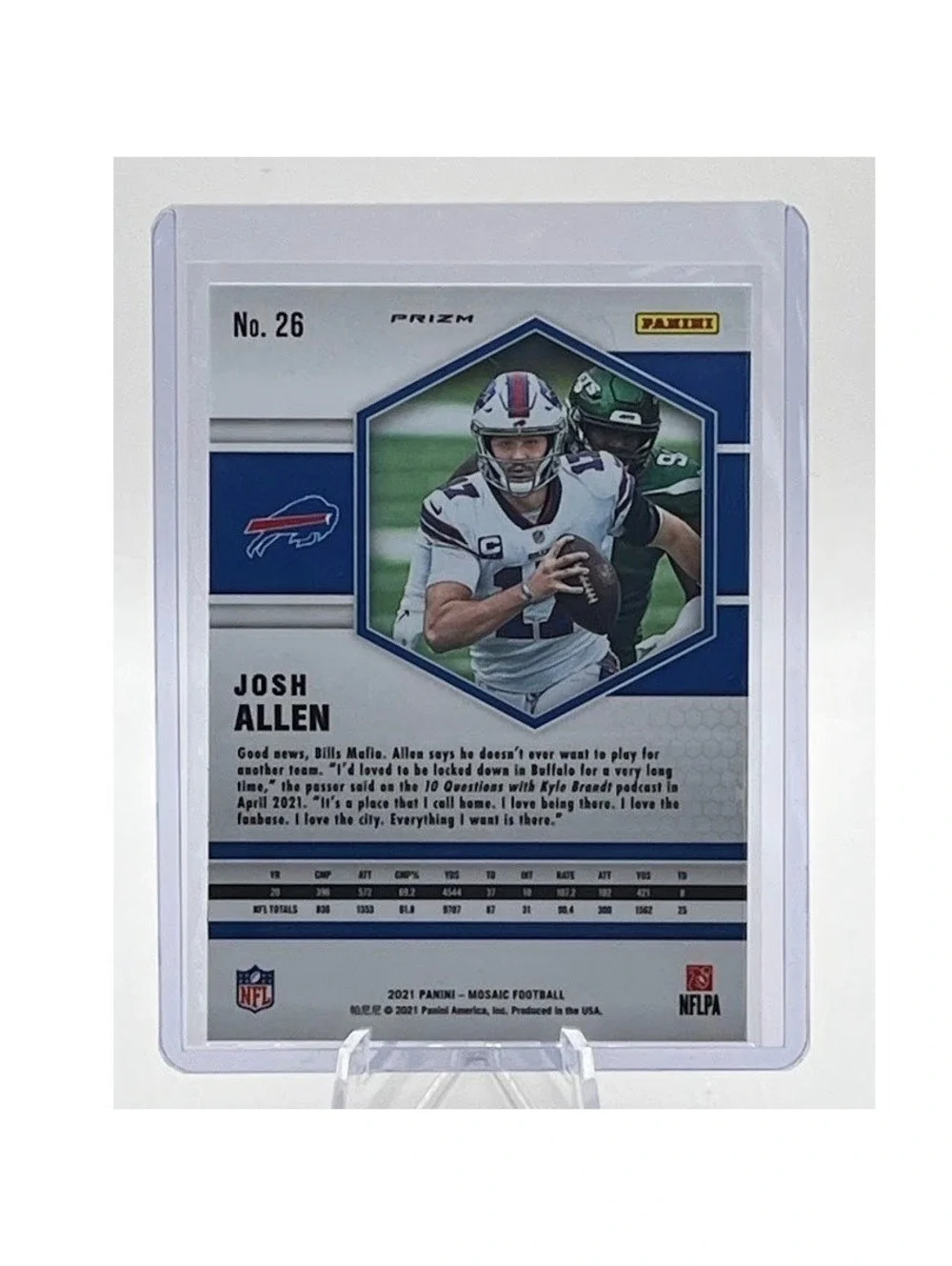 Josh Allen Orange Fluorescent Mosaic 2021 Panini Mosaic 26 NFL Buffalo Bills